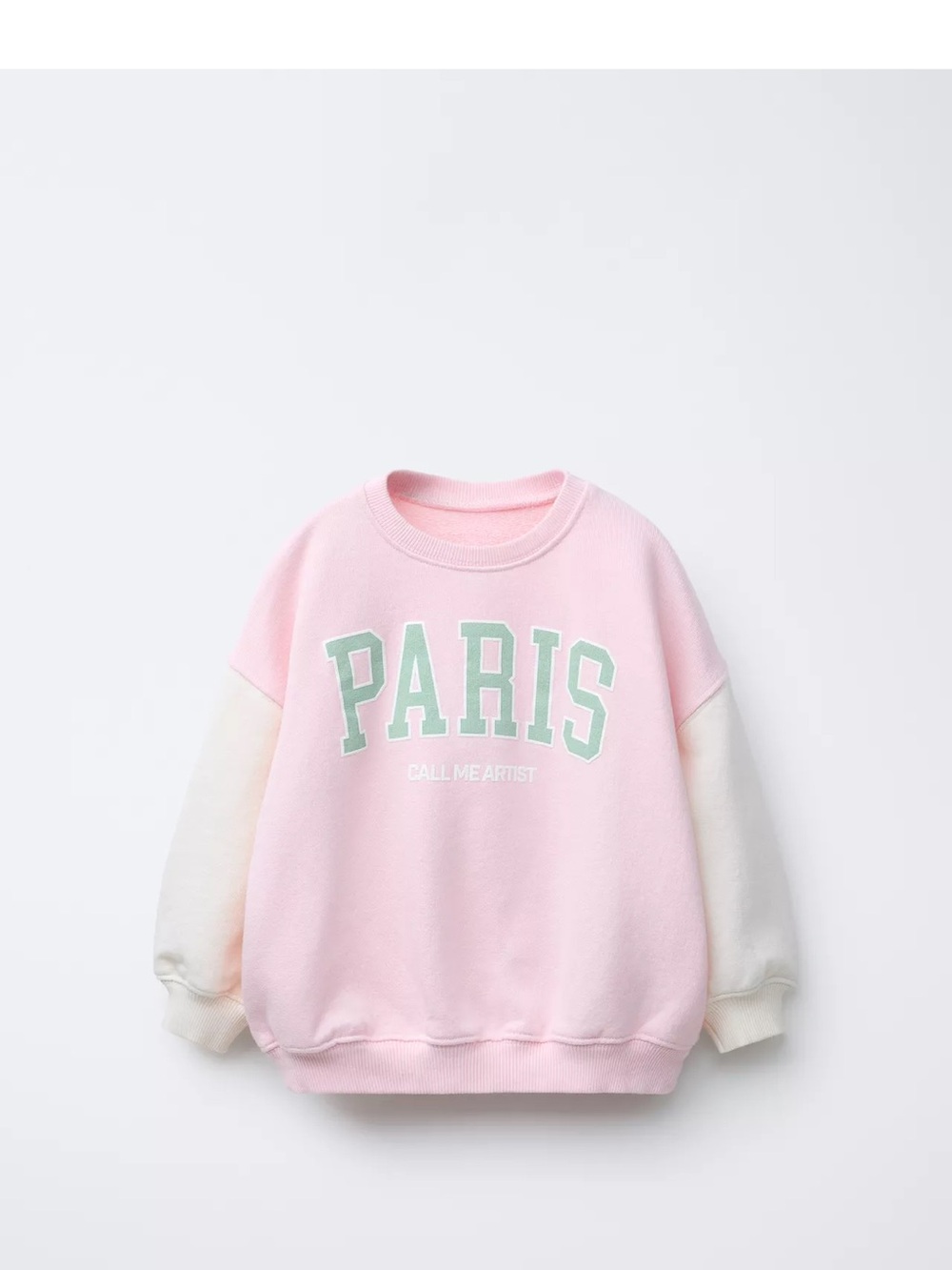 Zara: Kids Pink 'Paris' Colorblock Sweatshirt size 5T